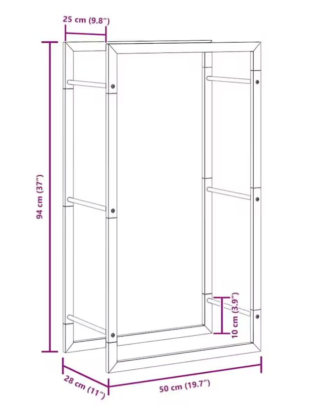 Dimensions du modèle Trièves : 94 x 50 x 28 cm