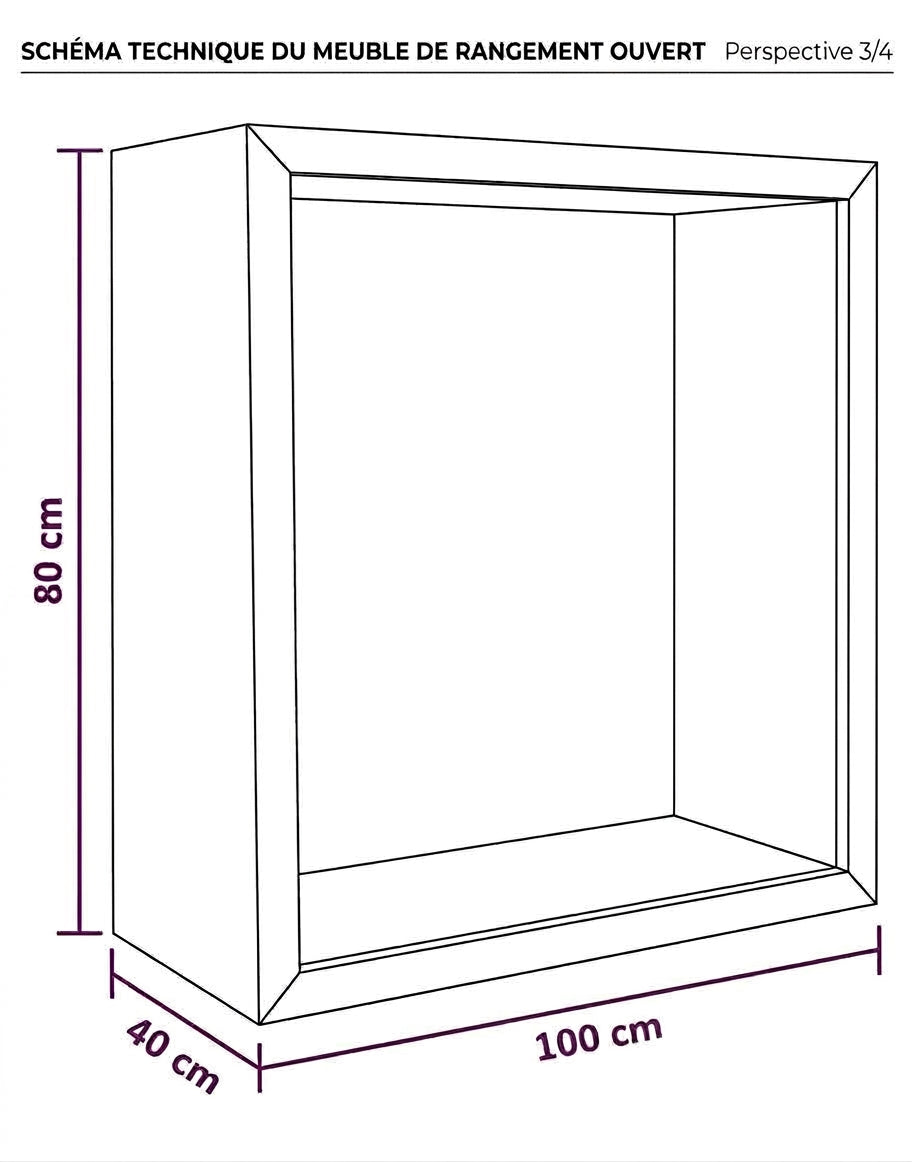 Dimensions du modèle Oisans : 80 x 100 x 40 cm