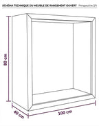 Dimensions du modèle Oisans : 80 x 100 x 40 cm