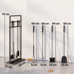 Dimensions du serviteur : support 76 x 28 x 15 cm, outils 69 cm