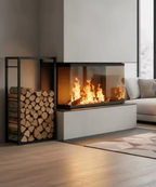 Trièves à côté d'une cheminée moderne