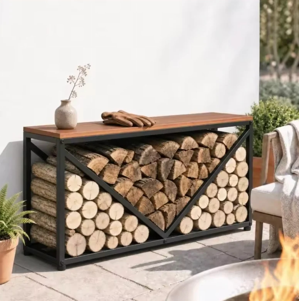 Vercors sur une terrasse avec un vase posé sur le plateau